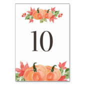 Tabelle 10: Wasserfarbenkürbis und Ahornleaf Tischnummer (Vorderseite)