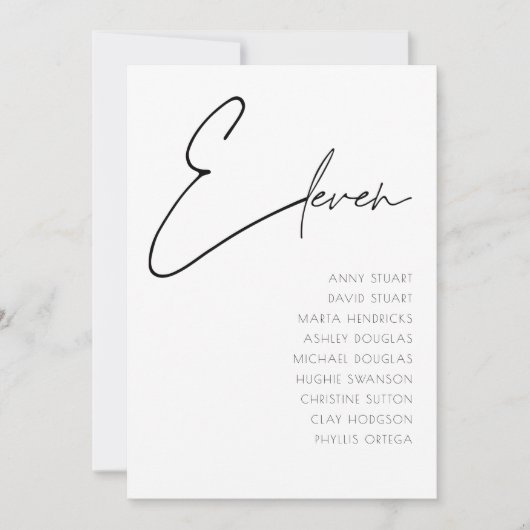 Tabelle 11 Vorlage für moderne Hochzeitsstipps-Tis (Vorderseite)