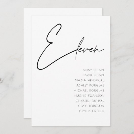 Tabelle 11 Vorlage für moderne Hochzeitsstipps-Tis (Vorne/Hinten)