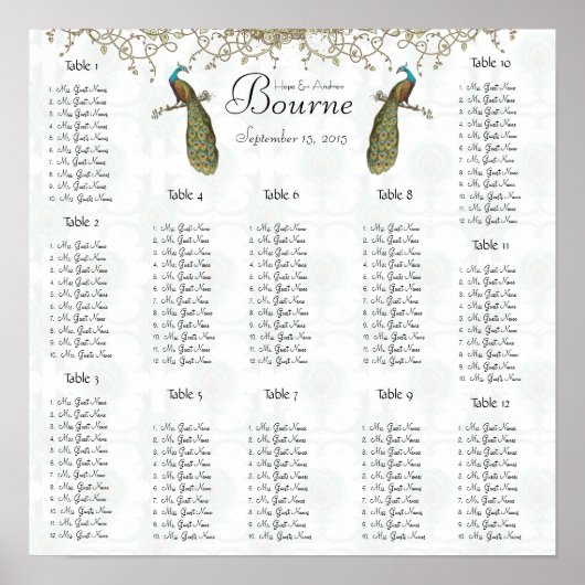 Tabelle 12 für Vintage Vogelscheuche Poster (Vorne)