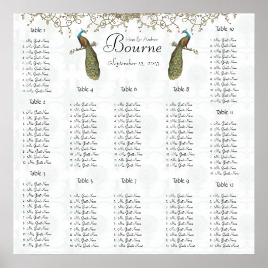 Tabelle 12 für Vintage Vogelscheuche Poster (Vorne)
