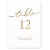 Tabelle 12 Goldkalligraphie Personalisierte Hochze Tischnummer (Rückseite)