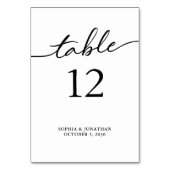 Tabelle 12 Personalisierte Hochzeit mit schwarzer Tischnummer (Rückseite)