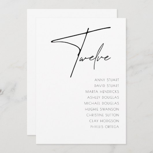 Tabelle 12 Vorlage für moderne Hochzeitsstipps-Tis (Vorne/Hinten)