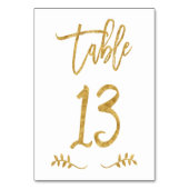 Tabelle 13 | Elegante Gold Handwriting Brushed Lau Tischnummer (Rückseite)