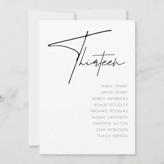 Tabelle 13 Vorlage für moderne Hochzeitsstipps-Tis (Vorderseite)