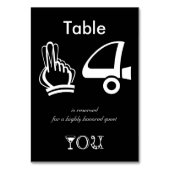 Tabelle 14 ist für einen sehr geehrten Gast reserv Tischnummer (Rückseite)