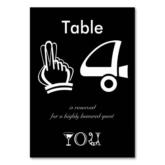 Tabelle 14 ist für einen sehr geehrten Gast reserv Tischnummer (Vorderseite)
