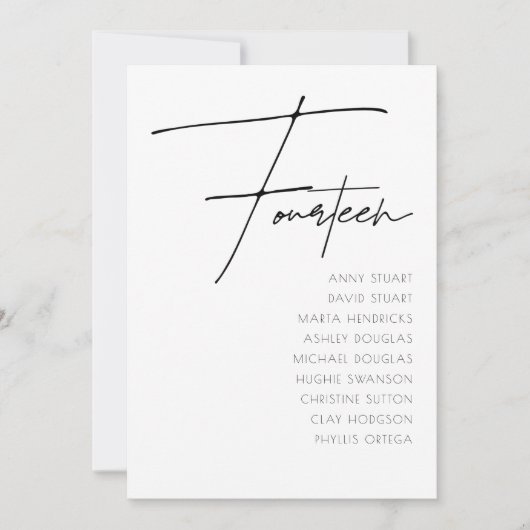 Tabelle 14 Vorlage für moderne Hochzeitsstipps-Tis (Vorderseite)