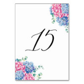 Tabelle 15: Aquarellfarben Rosa und Blaue Hydrange Tischnummer (Rückseite)