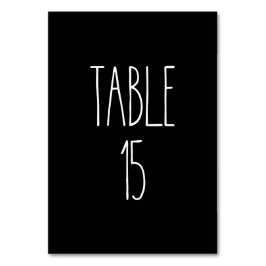 Tabelle 15 Schwarze schwarze Tischtafelkarte von R Tischnummer