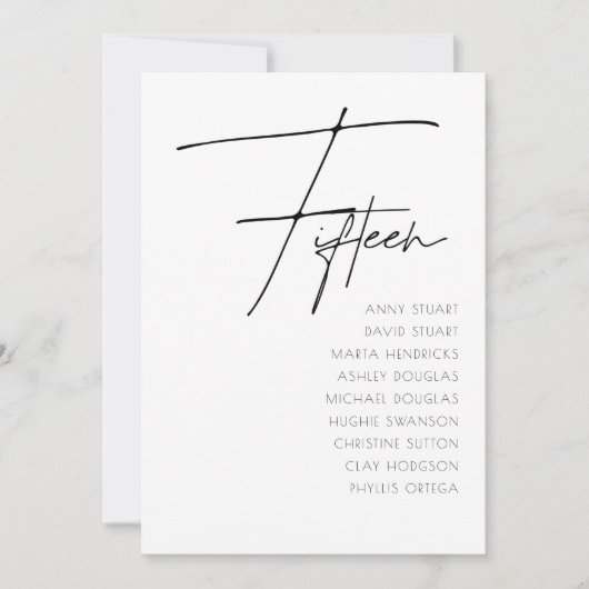 Tabelle 15 Vorlage für moderne Hochzeitsstipps-Tis (Vorderseite)