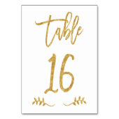 Tabelle 16 | Elegante Gold Handwriting Brushed Lau Tischnummer (Rückseite)