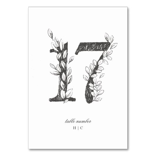 Tabelle 17 Schöne blumengezeichnete Kranzkrauthoch Tischnummer (Vorderseite)