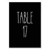 Tabelle 17 Schwarze schwarze Tischtafelkarte von R Tischnummer (Vorderseite)