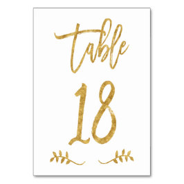 Tabelle 18 | Elegante Gold Handwriting Brushed Lau Tischnummer