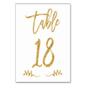 Tabelle 18 | Elegante Gold Handwriting Brushed Lau Tischnummer (Rückseite)