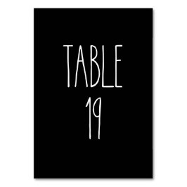 Tabelle 19 Schwarze Tischkarte der Rae Dunn-Kerami Tischnummer