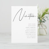 Tabelle 19 Vorlage für moderne Hochzeitsstipps-Tis (Stehend Vorderseite)