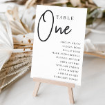 Tabelle 1   Gast-Namen Tischnummer<br><div class="desc">Einfache und schicke Tischnummer-Karten in Schwarz und Weiß machen bei Ihrer Hochzeit oder Veranstaltung ein elegantes Statement. Das Design enthält "Table [number]" in einem spannenden Mix aus klassischer Serif und handgeschriebenem Skriptsatz, darunter einzelne Gastnamen. Design wiederholt sich auf beiden Seiten. Einzelne nummerierte Karten werden separat verkauft; bestellen Sie jede Tischnummer...</div>