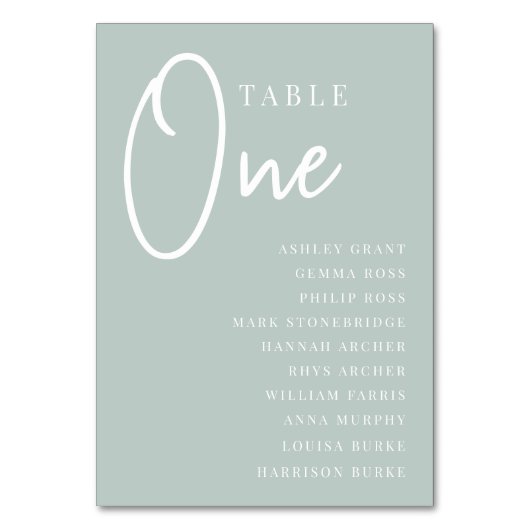 Tabelle 1 + Gast-Namen Tischnummer (Rückseite)