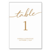Tabelle 1 Goldkalligrafie Personalisierte Hochzeit Tischnummer (Rückseite)