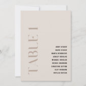 Tabelle 1 Moderne, kühne beige Hochzeitsstiftung T Einladung (Vorderseite)