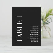 Tabelle 1 Moderne kühne Hochzeitsstiftung Einladung (Stehend Vorderseite)