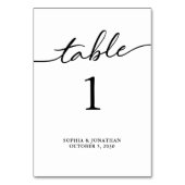 Tabelle 1 Personalisierte Hochzeit mit schwarzer K Tischnummer (Rückseite)