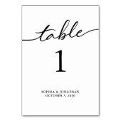 Tabelle 1 Personalisierte Hochzeit mit schwarzer K Tischnummer (Vorderseite)