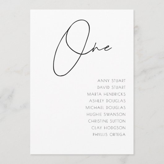 Tabelle 1 Vorlage für moderne Hochzeitsstipps-Tisc (Vorderseite)