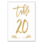 Tabelle 20 | Elegante Gold Handwriting Brushed Lau Tischnummer (Rückseite)