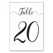 Tabelle 20 Hochzeitliche Tischnummern (Rückseite)
