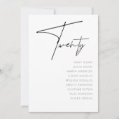 Tabelle 20 Moderne Hochzeitsvorlage Tischnummer (Vorderseite)