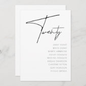 Tabelle 20 Moderne Hochzeitsvorlage Tischnummer (Vorne/Hinten)