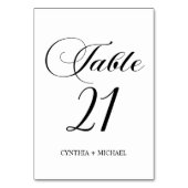 Tabelle 21 Moderne Script-Hochzeitsskripte-Tischnu Tischnummer (Rückseite)