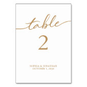 Tabelle 2 Goldkalligrafie Personalisierte Hochzeit Tischnummer (Vorderseite)