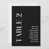 Tabelle 2 Moderne kühne Hochzeitsstiftung Tischnum Einladung (Rückseite)