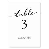 Tabelle 3 Personalisierte Hochzeit mit schwarzer K Tischnummer (Vorderseite)