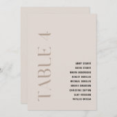 Tabelle 4 Moderne, kühne beige Hochzeitsstiftung T Einladung (Vorne/Hinten)