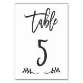 Tabelle 5 | Einfache Schwarze Handschrift Brushed Tischnummer (Rückseite)
