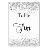 Tabelle 5 für den silberweißen Glitzer Tischnummer (Vorderseite)