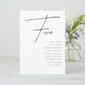 Tabelle 5 Moderne Hochzeitsvorlage für die Tischnu Einladung (Stehend Vorderseite)