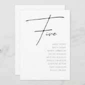 Tabelle 5 Moderne Hochzeitsvorlage für die Tischnu Einladung (Vorne/Hinten)