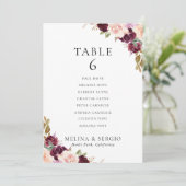 Tabelle 6 Blume für mehrere Sitze Einladung (Stehend Vorderseite)