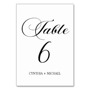 Tabelle 6 Moderne Script-Hochzeitsskripte-Tischnum Tischnummer