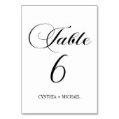 Tabelle 6 Moderne Script-Hochzeitsskripte-Tischnum Tischnummer (Vorderseite)