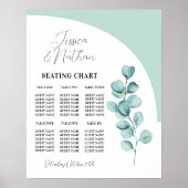 Tabelle 6 Sitzplan Eukalyptus-Hochzeitspläne Poster (Vorne)
