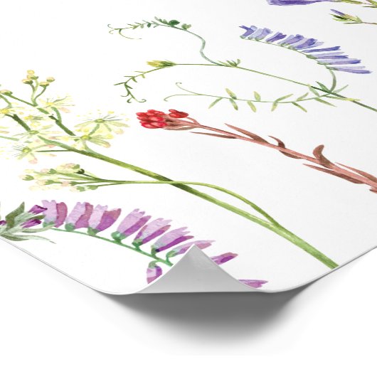 Tabelle 6 Sitzplan Hochzeiten Wildblumen Poster (Ecke)
