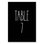 Tabelle 7 Die schwarze schwarze Tischkarte von Rae Tischnummer (Vorderseite)